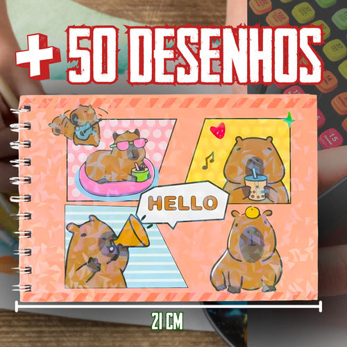 Kit Estojo 48 Canetas Canetinhas + 1 Livrinhos Colorir Goods