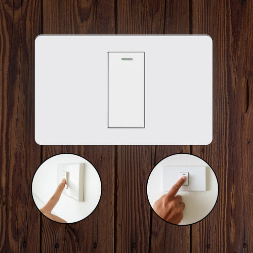 Interruptor Slim Modular 4x2 Tecla Simples Iluminaçao Branco