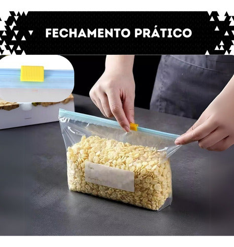Kit 20 Sacos Hermético Ziper Multiuso Freezer, Geladeira