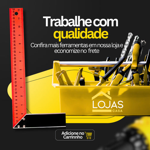 Esquadro Metálico 35cm 12pol Para Marcenaria E Serralheria