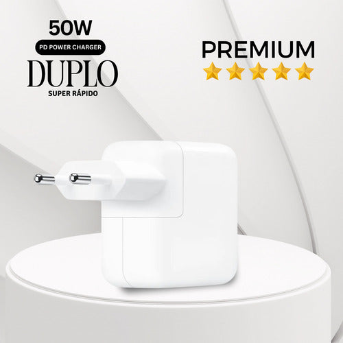 Fonte Carregador Duplo 50w Usb C P/ iPhone Samsung Motorola