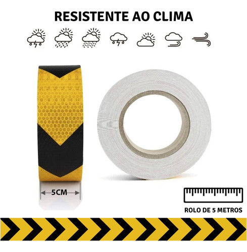 Rolo Faixa Refletiva Seta Listra Para Sinalização 5cm X 5m