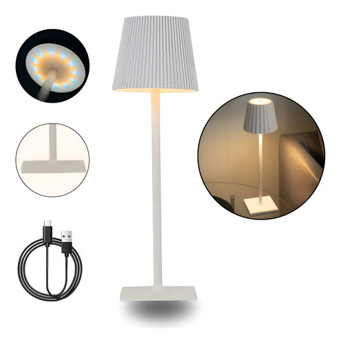 Luminária Mesa Abajur Led Ajustavel Sem Fio Recarregável