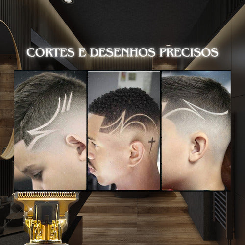 Máquina Cortar Cabelo Fazer Barba Acabamento Refinado Metal