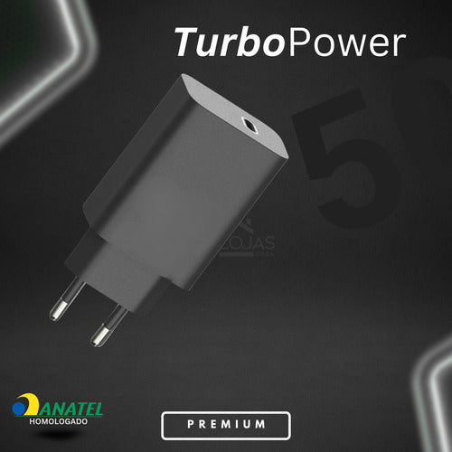 Carregador 50w Usb-c Turbo Para Moto Edge, Razr, G84, G73, G
