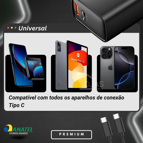 Carregador Para Motorola 48w Usb-c Duo Moto G G84 Edge Razr