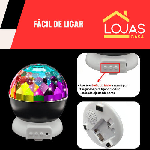 Iluminação Led Globo De Festa Mágico  Luz Rgb À Pilha Ou Usb