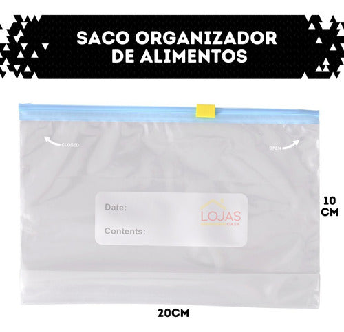 Kit 20 Sacos Hermético Ziper Multiuso Freezer, Geladeira