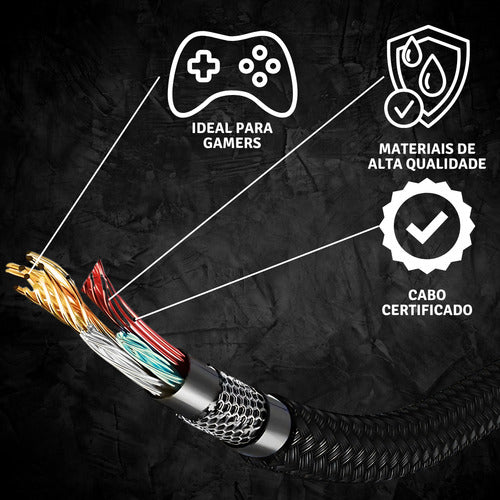 Cabo Tipo C Usb 2m Fast Para Controle Ps5 Xbox One Serie S