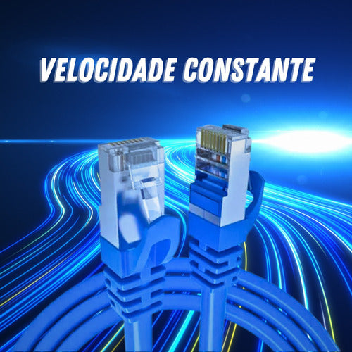Cabo De Rede 20 Metros Lan Internet Crimpado Rj45 Cat5e Azul