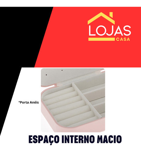 Porta Joias Portátil Viagem Estojo Bolsa Caixa Seguro Leve