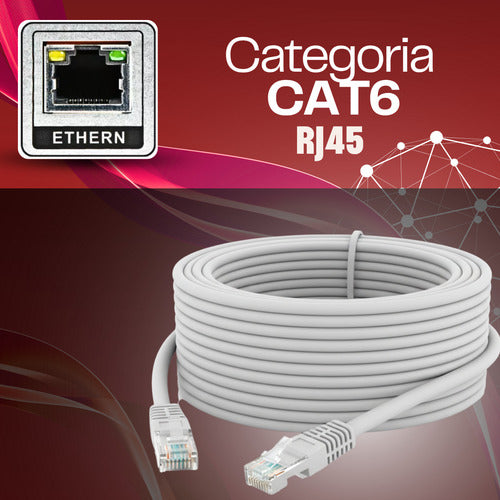 Rolo Cabo Rede 40m Lan Crimpado Cat 6 Super Rápido Premium Resistente Enthernet Rj45 Lojas Casa Cabo Para Alta Velocidad