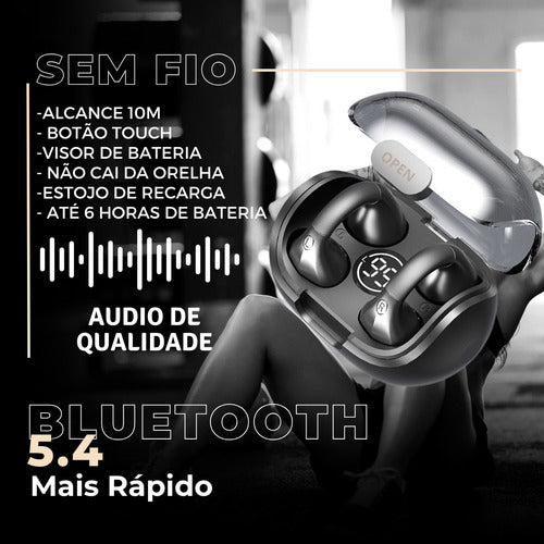 Fone De Ouvido Earcuff S/ Fio Esportivo Anti Queda Bluetooth