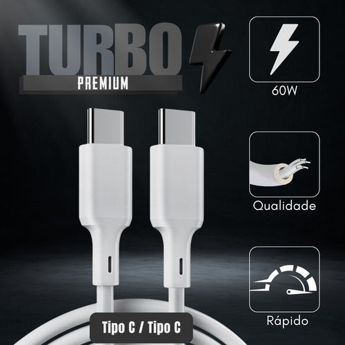 Cabo Carregador Tipo C 60w Turbo Para Samsung S24 A05 A15